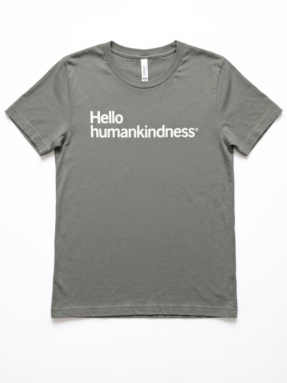 Hello Humankindness Gray Woman's T-Shirt Size Small